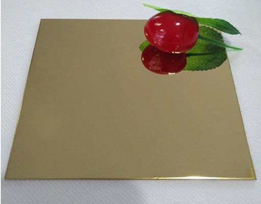 Un buen precio. 316 8K espejo dorado de acero inoxidable de la hoja decorativa 1 mm SS hoja laminada en frío en línea