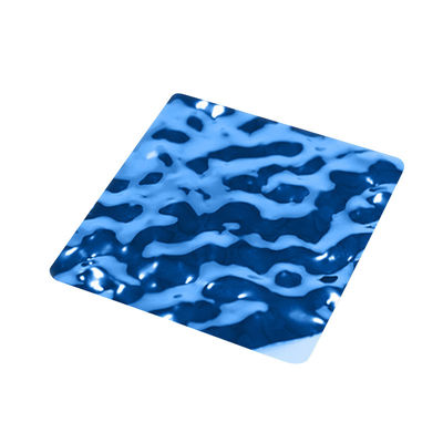 PVD Blue Water Wave Panel de acero inoxidable Estampado Hoja de onda de agua para pared